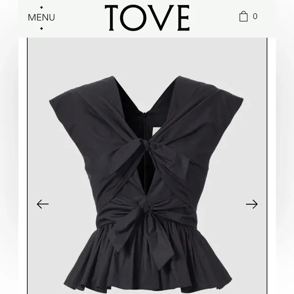 NWT! TOVE Elen Top Tie Blouse 34 0 XS - Picture 4 of 8